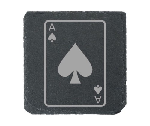 Playing card slate coaster - playing,