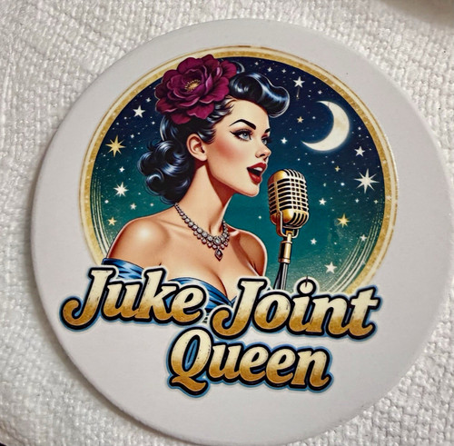 Round ceramic coaster - round, "juke